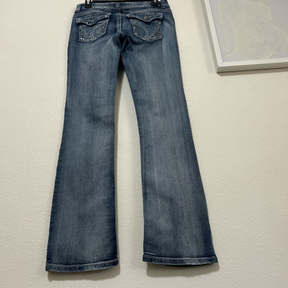 Y2K Low Rise Ariya Bootcut Jeans w/ Rhinestone Studded Pockets | Size 7/8 Reg - Picture 6 of 7